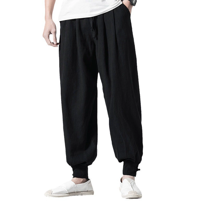 Summer trousers for men and women, cotton and linen, loose fit