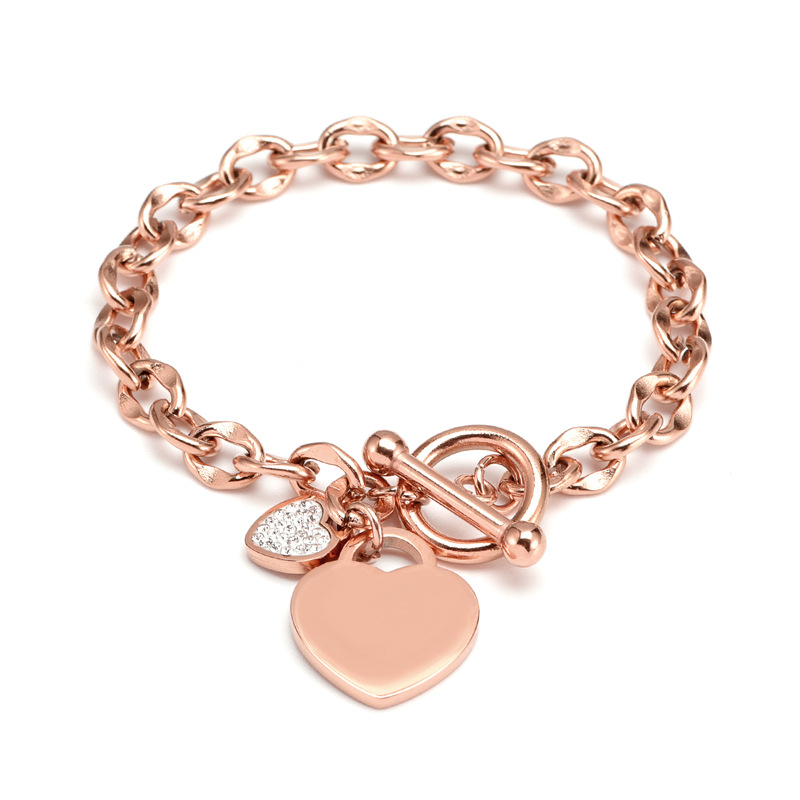 Europe and the United States cross-border supply of titanium steel love rose gold bracelet jewelry otbuckle simple bracelet ins Wind ladies jewelry