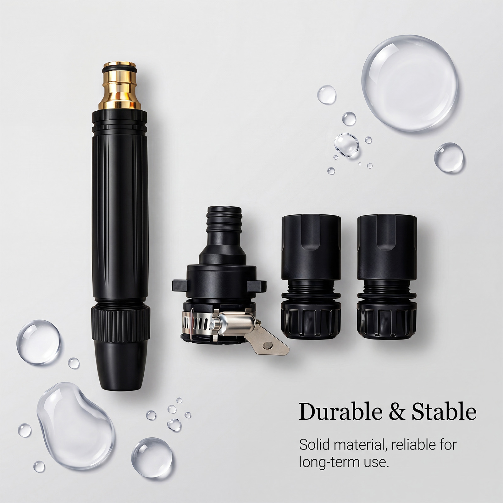 High-pressure car wash gun: features adjustable, rotating nozzles that allow for various spray patterns, providing a powerful water stream to effectively wash and clean dirt from the car body