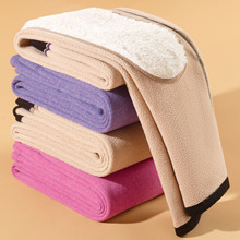 秋冬季仿兔毛 护膝裤驼绒保暖裤女加绒加厚发热打底高腰防寒秋裤