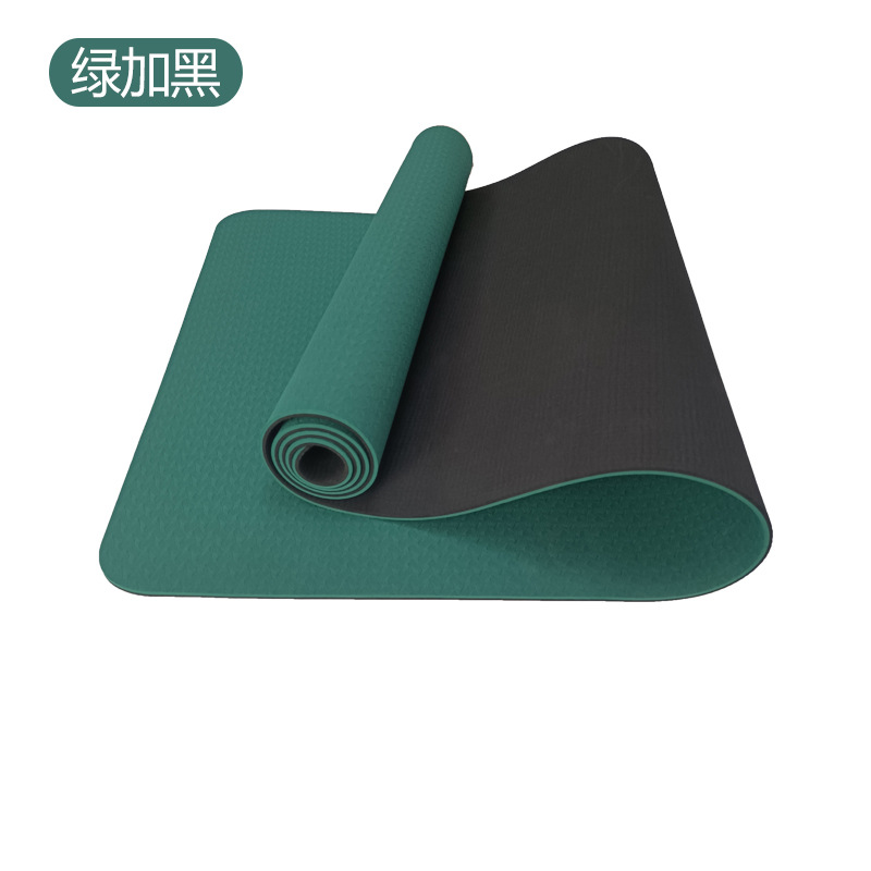 Tpe estudio de yoga de dos colores de doble capa estera de yoga gruesa antideslizante para principiantes 6mm estera de baile de fitness insonorizada para el hogar