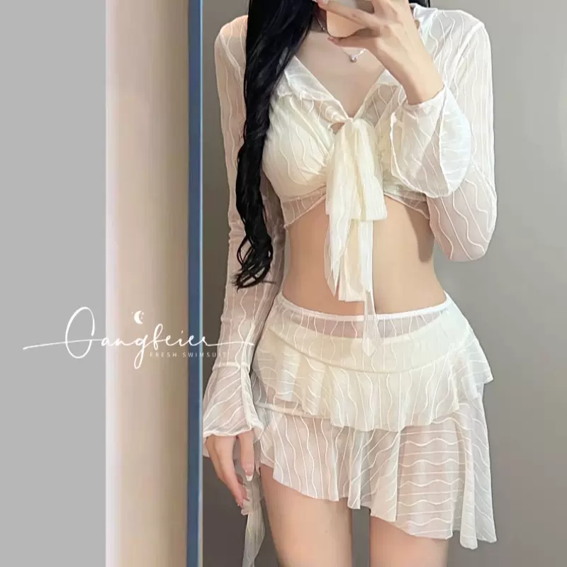 泳衣女款2025年新款爆款高级感分体纯欲遮肚显瘦性感温泉游泳装