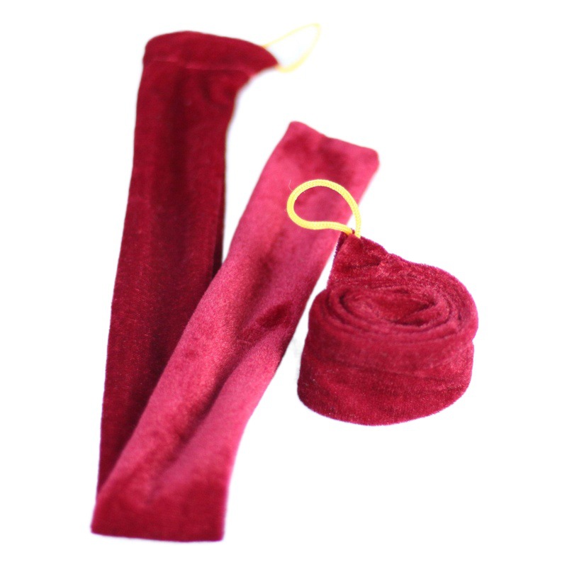 Venta al por mayor de terciopelo dorado flauta protección bolsa cubierta popular cordón bolsa bambú flauta agujero flauta conjunto de embalaje de regalo