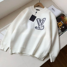 大牌驴家滑雪系列嵌花圆领花卉标识男女同款大朗针织衫打底毛衣