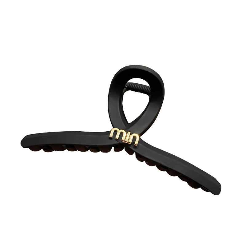 Заколки-грызки Hairgrip, коллекция черный матовый, assorted большие размеры (акула, квадрат, полукруг) 2024