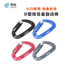 Q&C现发D型铝合金宠物扣户外拓展吊床钩快挂1305N自动锁拉力12KN