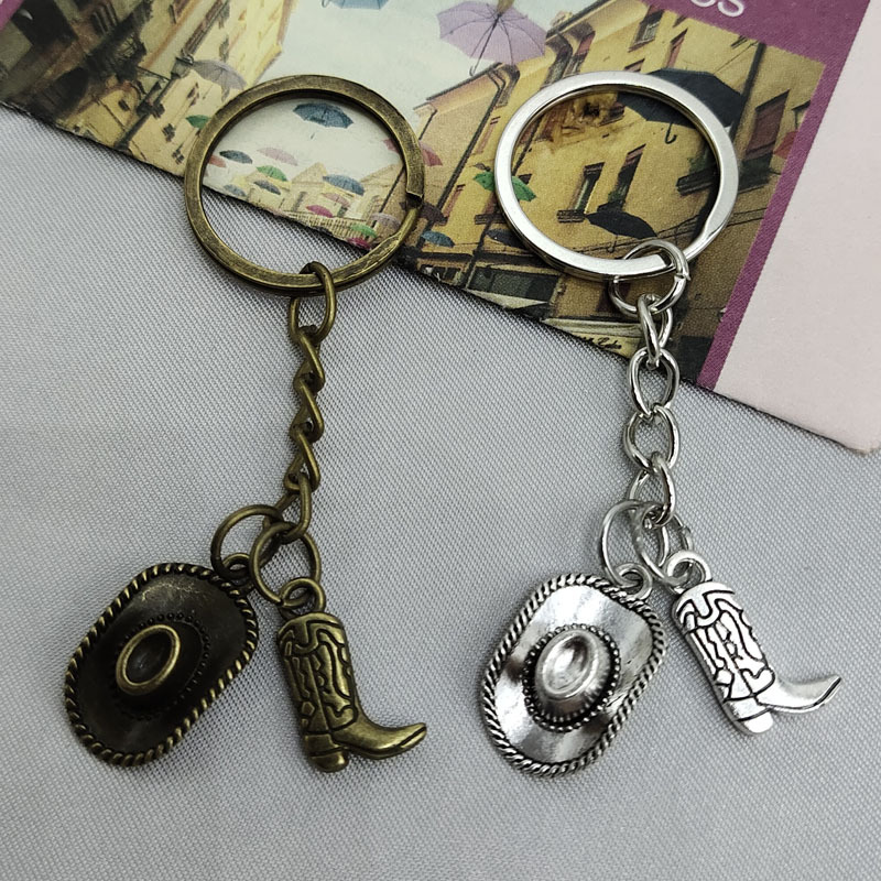 European and American Foreign Trade Jewelry American Western Denim Theme Pendant Earrings Cowboy Hat Texas Riding Boots Denim Necklace