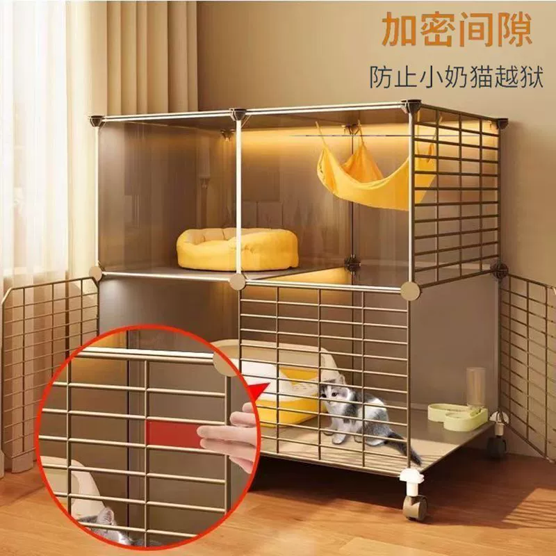 Кошачья клетка для домашнего обихода Большое свободное пространство с туалетом Кошачья вилла Домашнее животное двухуровневое кошачье помещение Кошачье гнездо