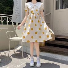 胖女孩宽松大码公主裙子夏装15岁初中生学院风可爱连衣裙12中大童