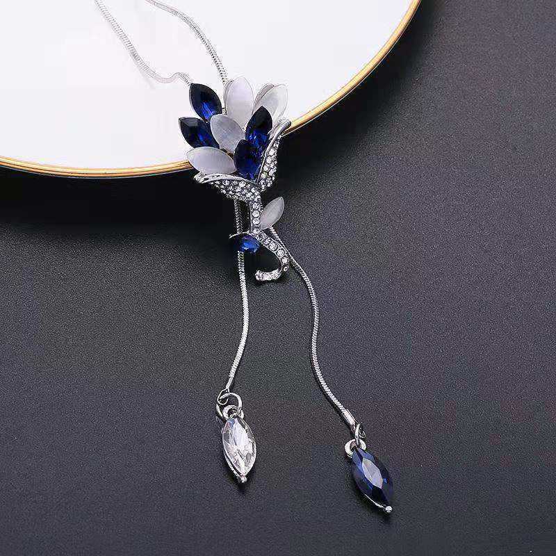 YH estilo coreano collar de moda Otoño e Invierno suéter largo cadena de las mujeres simple borla colgante colgando ropa todo partido Accesorios