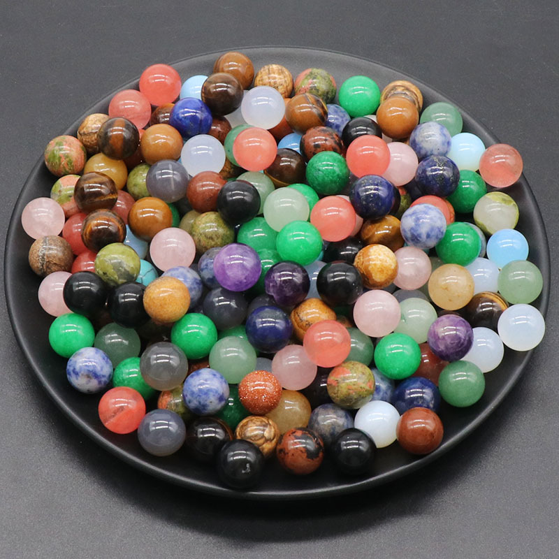 1189-12MM Perforated Mini Crystal Beads Semi Precious Round Beads Loose Beads Small Ball DIY Stone Jewelry Material