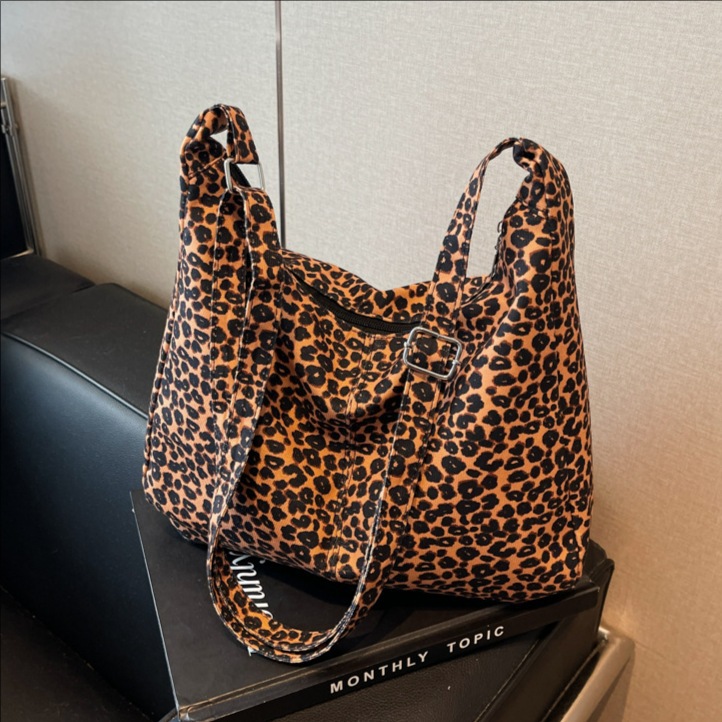 Borsa a tracolla/a spalla da donna, casual, elegante e alla moda, con stampa leopardata, nuovo modello 2026, grande capacità._voghion.com