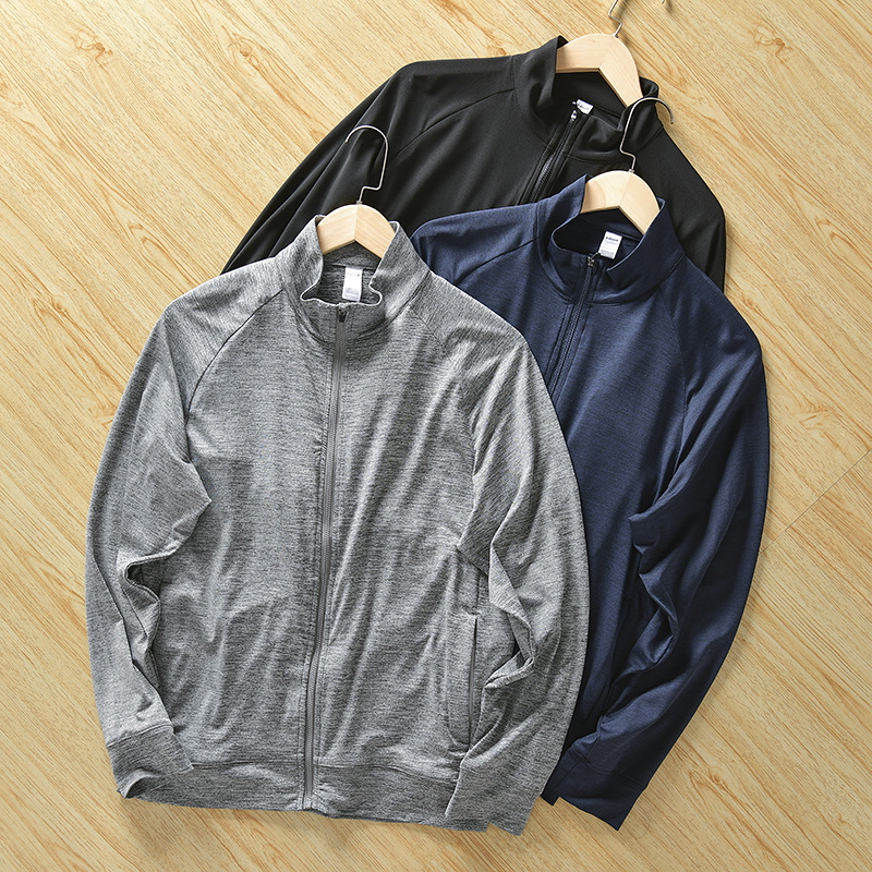 North Gull Single! Light and high elasticity! Quick-drying stand collar casual sports breathable quick-drying men's long-sleeve jacket