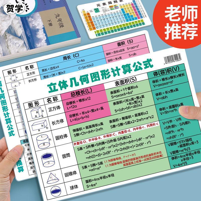 初中化学元素周期表实物卡片知识点挂图数学物理公式方程式初中生|undefined