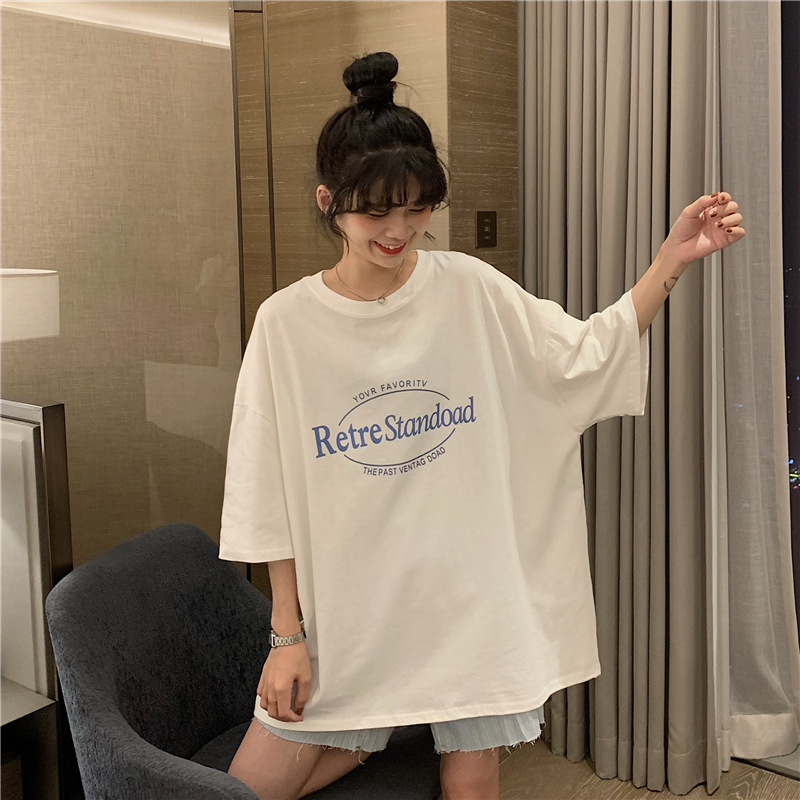 Camiseta de Verano 2025, Estilo Coreano Retro, Estilo BF Holgado, Talla Grande, Estilo Influencer, Manga Corta para Mujer, a la Moda image 7