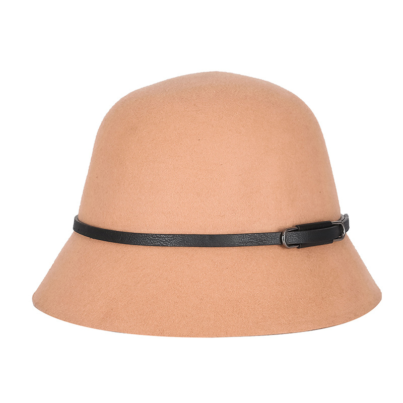 Sombrero de las mujeres de otoño e invierno de lana pura lana sombrero de la cuenca coreano japonés caliente impreso sombrero de fieltro fábrica en stock venta al por mayor image 9