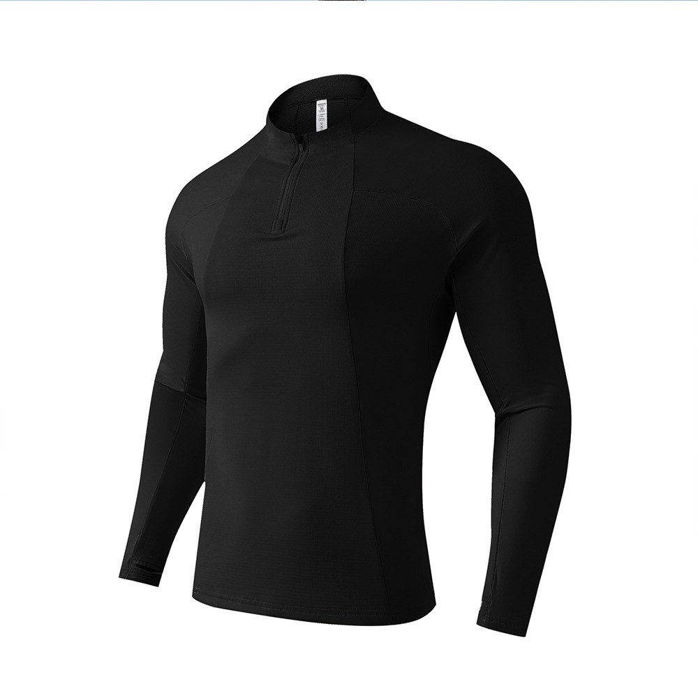 Dijia chaqueta deportiva al aire libre ropa de secado rápido elástico transpirable deportiva con semicirremela y camiseta de acondicionamiento físico de lana para hombres