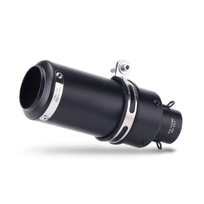 Motorcycle exhaust pipe: 250Sr Z900 Duke390 R6 - all-black-with-strip-51mm