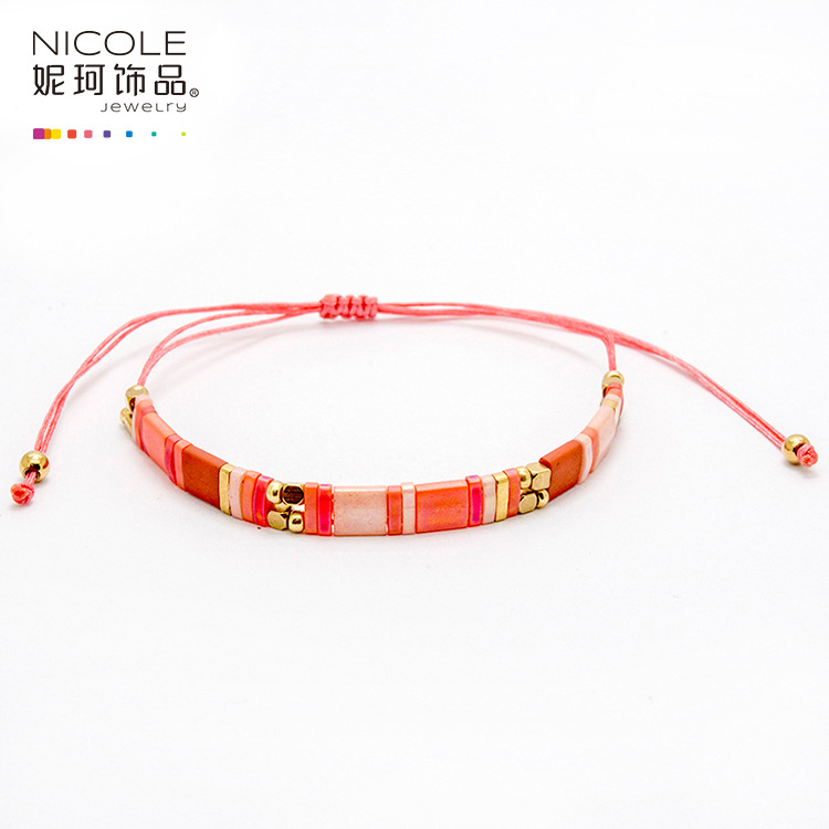 Europa y América pulsera personalizada playa verano TILA joyería con cuentas insta Internet celebridad Bohemia joyería de Nike image 23