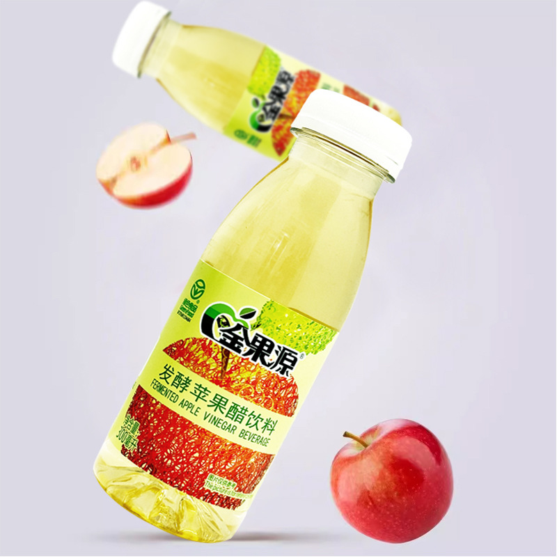 Jinguoyuan Fermented Apple Cider Vinegar Drink 300ml*15 Small Bottles Whole Box Juice Drink Live Streaming Wholesale