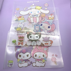 Export Trade Sanrio Transparent Snap File Bag Kurumi Big Eared Dog Melody A4 Data Exam File Bag Batch 
