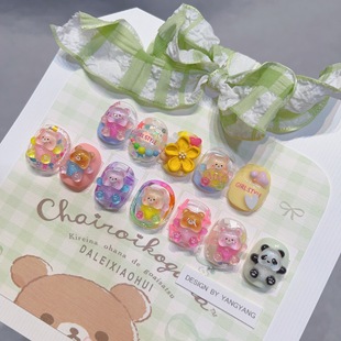 Online celebrity nail bear jewelry cartoon nail decoration ice transparent three-dimensional resin decorations mini new nail decoration