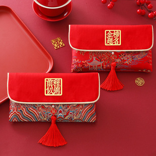 Fabric red envelope New Year wedding housewarming change ten thousand yuan red envelope bag creative wedding birthday birthday full moon profit is sealed