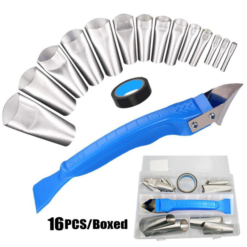 盒装16件套美缝工具填缝喷嘴涂抹器密封胶玻璃胶修整刮刀