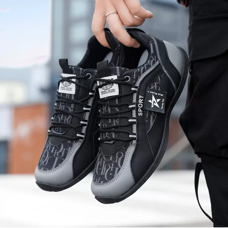 男士运动鞋2025新款小众鞋子日常百搭厚底鞋子增高休闲皮包底男鞋