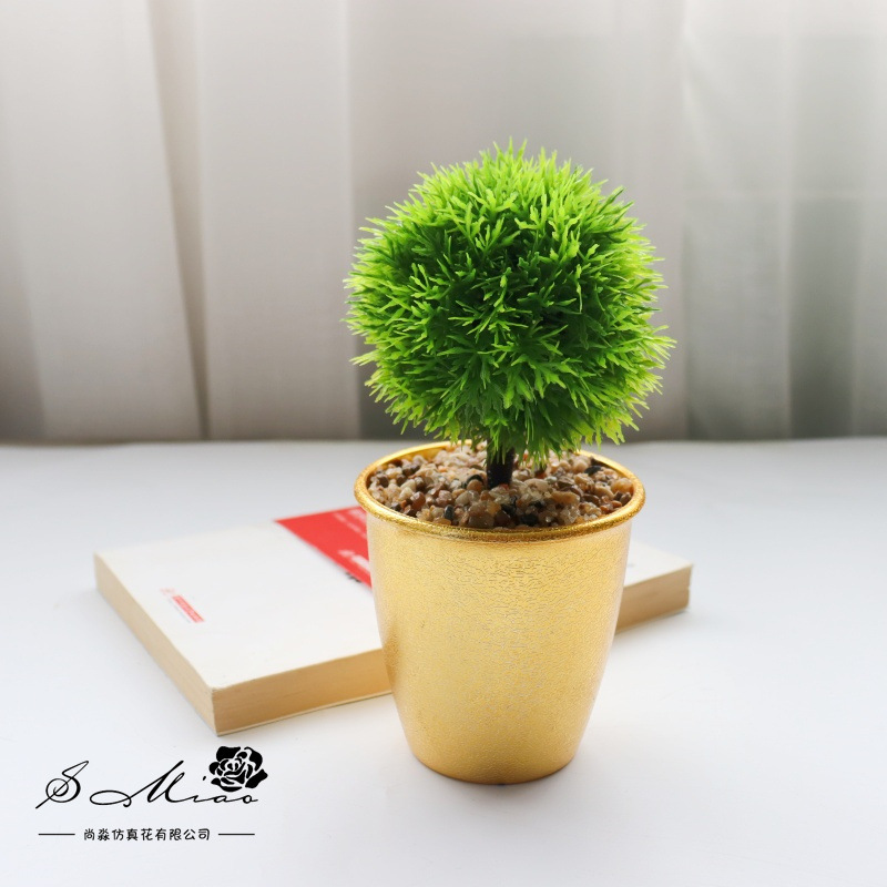 Flor falsa estilo pastoral bola de hierba pequeña flor de simulación bonsai decoración creativa flor de moda plantación verde artificial simulación maceta image 8