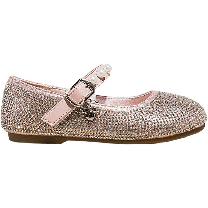 Модная обувь принцессы для девочек Disney 2023 Осень Новая обувь для выступлений со стразами на мягкой подошве в кампусе