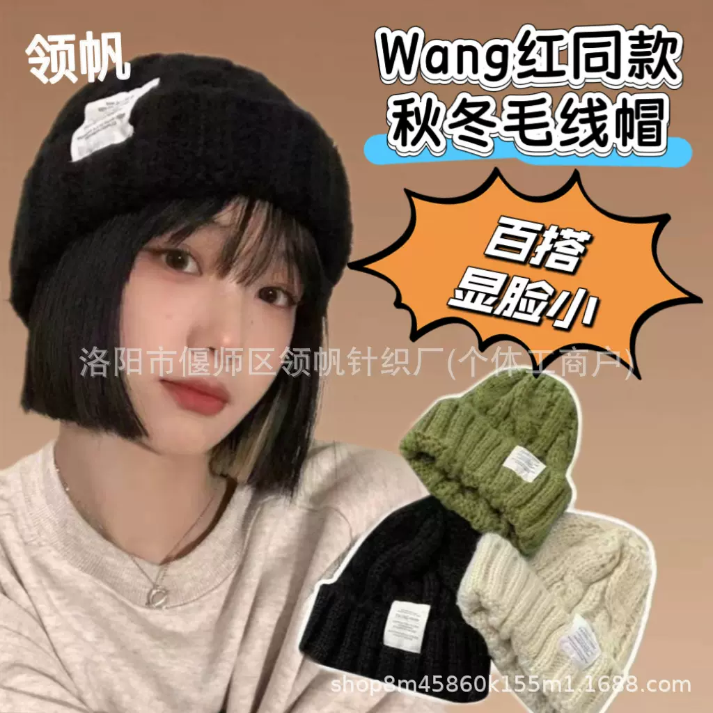 秋冬季女款针织帽子加绒保暖百搭显脸小韩版大头围防冷麻花毛线帽