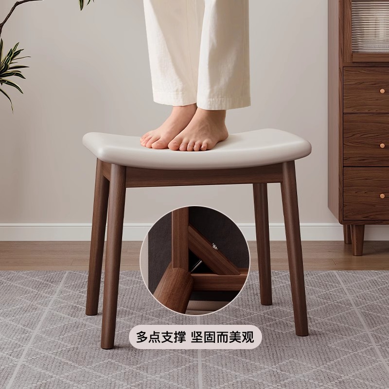Taburete de tocador de madera maciza taburete de vestidor taburete cuadrado de dormitorio de niña taburete de silla de montar taburete de hogar taburete bajo taburete especial de té guzheng