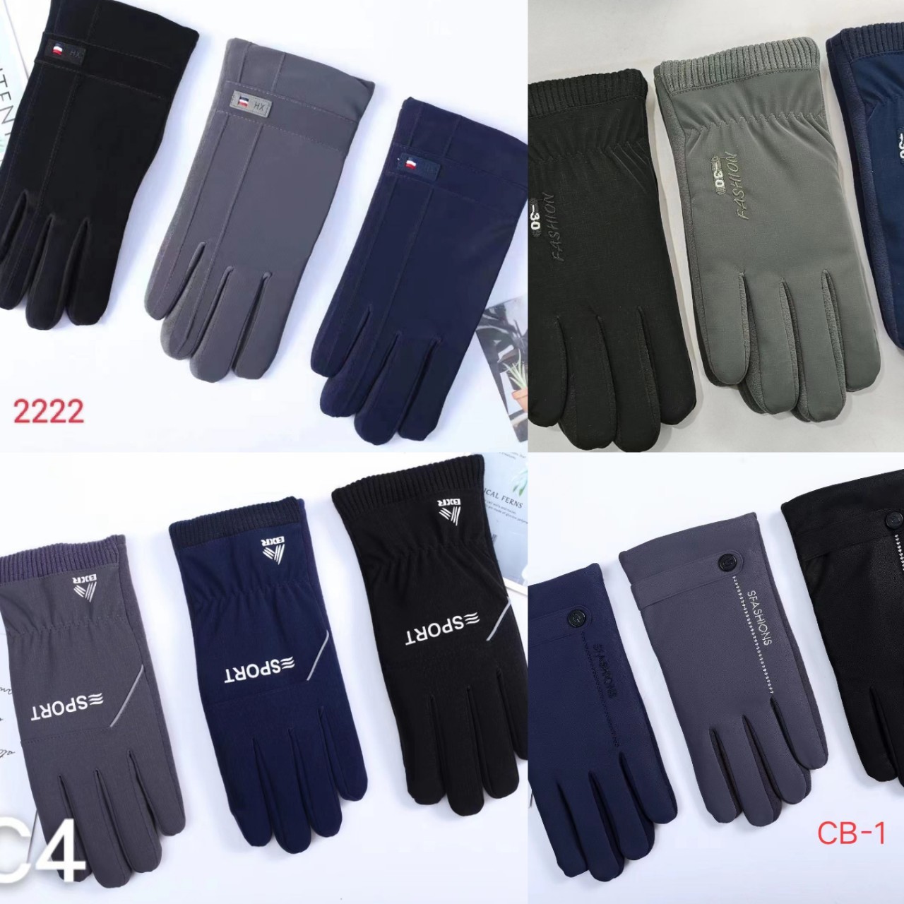 Autumn and winter men's skin feeling warm skiing outdoor riding plus velvet padded new touch screen fashion AB version five finger gloves