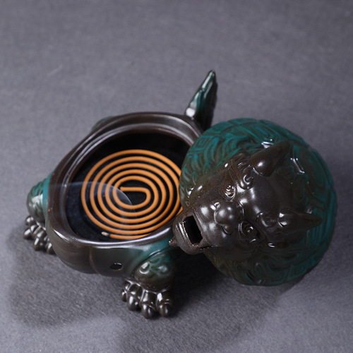 Zen plate incense burner indoor unicorn auspicious beast incense burner antique creative ornaments agarwood sandalwood burner ceramic incense burner