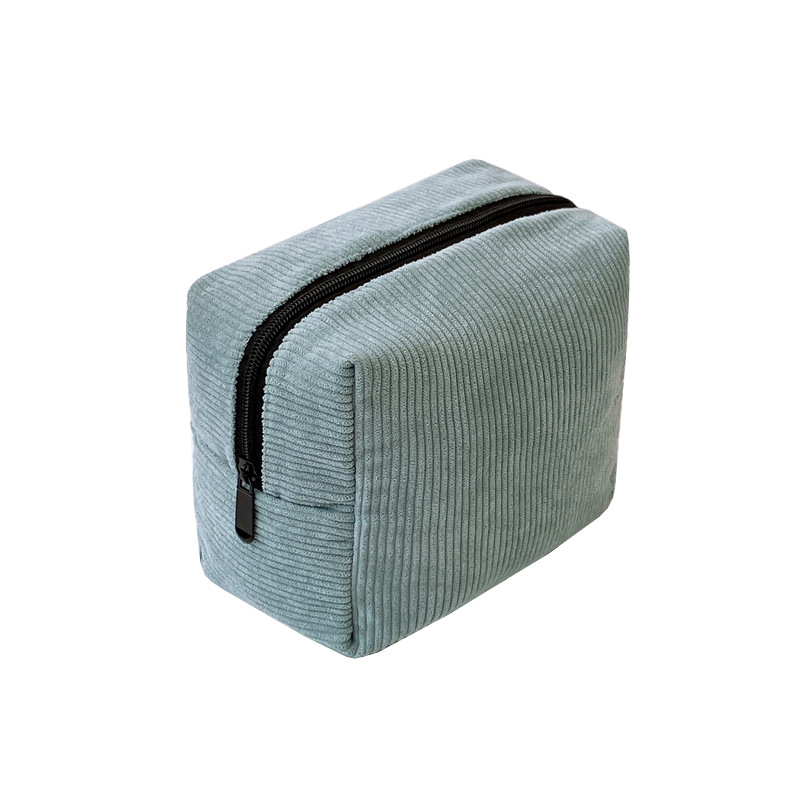 Transfronterizo japonés ins bolsa de cosméticos de pana de color sólido de gran capacidad bolsa de almacenamiento multicapa de aspecto alto bolsa de lavado de maquillaje de belleza
