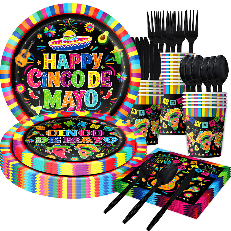New Mexican Carnival Festival Party Tableware Disposable Party Paper Plates Paper Cups Paper Napkins for Decoration New Mexican Carnival Festival Party Tableware Disposable Party Paper Plates Paper Cups Paper Napkins for Decoration