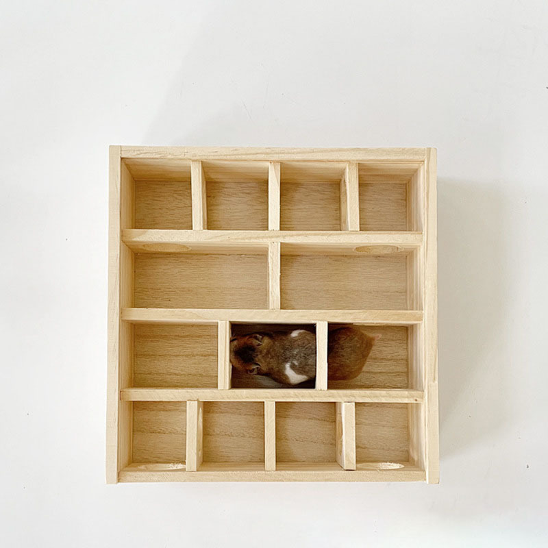 Laberinto de hámster de madera para mascotas juguete de madera para mascotas suministros de juguete paisaje de madera Casa de hámster
