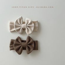 一潘 婴幼儿发饰女宝宝可爱大蝴蝶结护囟门发带新生儿满月囟门帽