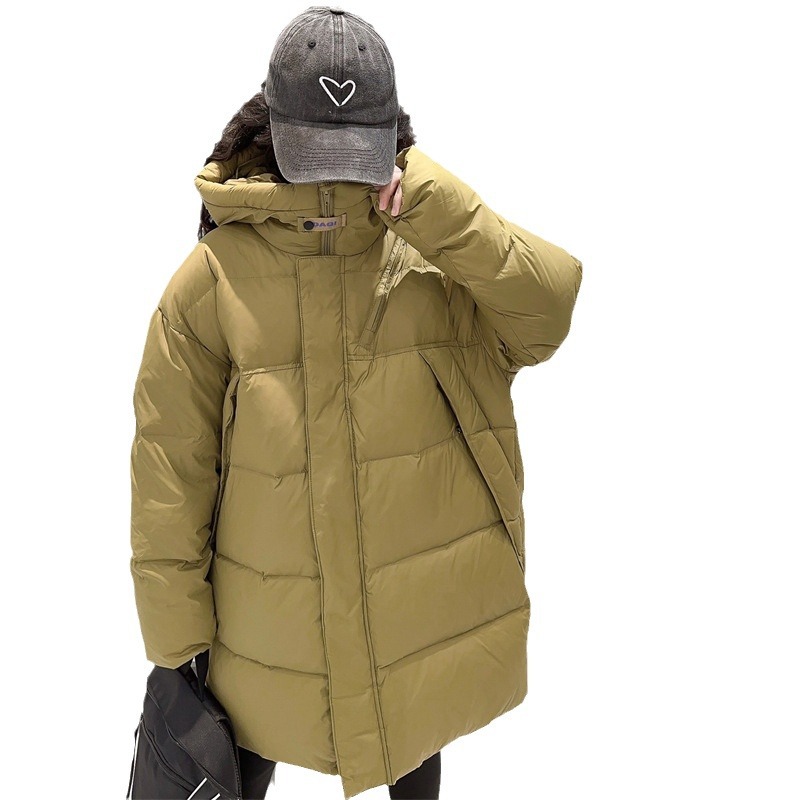 소녀 다운 재킷 2023 서양식 어린이 중 및 롱 화이트 덕 다운 재킷 큰 어린이를위한 따뜻한 겨울 두꺼운 옷 겨울 겨울