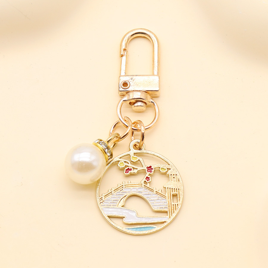 Original hecho a mano primavera, verano, Otoño e Invierno cuatro estaciones paisaje niños mochila colgante aleación goteo llavero bolsa Accesorios