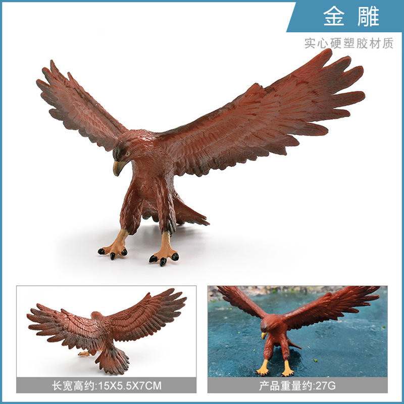 Simulación cognitiva de los niños transfronterizos Pájaro Animal Africano Osprey Modelo de talla dorada Juguete de decoración de escritorio