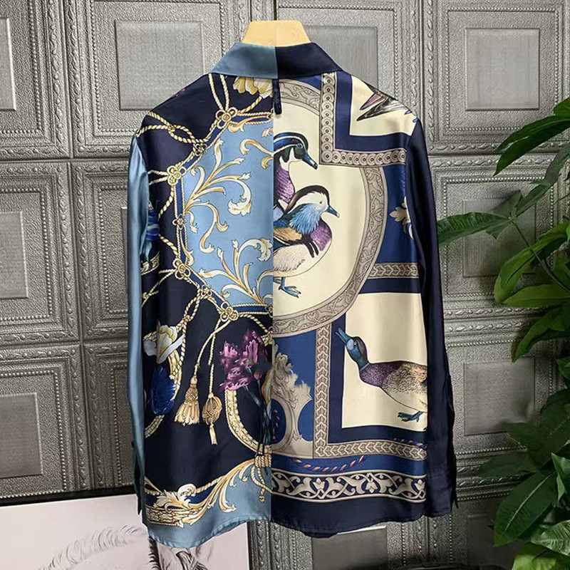 Damenbekleidung Italien Guodan! Von der Show bis zum Straßenshooting ist es so schön ~ Bedrucktes Seidenhemd 2024 neues Hemd_voghion.com