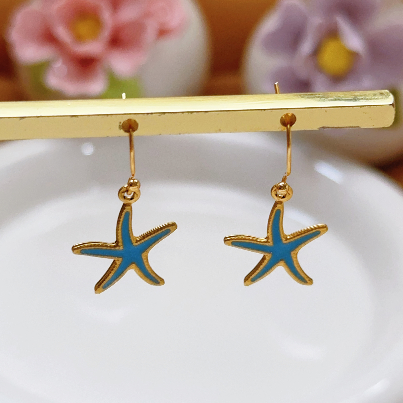 Europeo y americano transfronterizo nuevo estilo concha estrella de mar collar femenino estilo océano vacaciones moda joyería de todo fósforo concha acero inoxidable