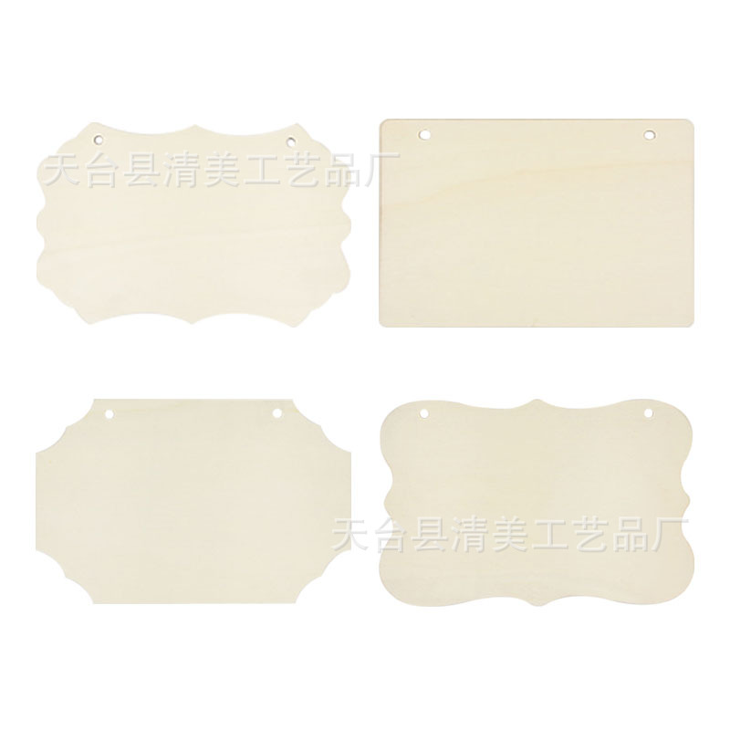 15*23cm4 estilos creativos DIY Tarjeta de mascota lista en blanco puerta placa madera corte por láser con cuerda cáñamo