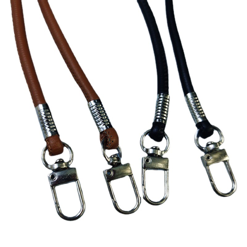 Handmade round leather rope bag with all kinds of DIY bag accessories hand strap mobile phone case shoulder strap shoulder strap cross-body arm strap