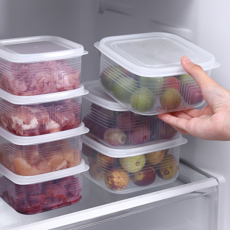 冷蔵庫鮮度保持ボックスキッチン密封ボックス蓋付き食品包装プラスチックボックス家庭用冷凍野菜と果物の保存ボックス|undefined