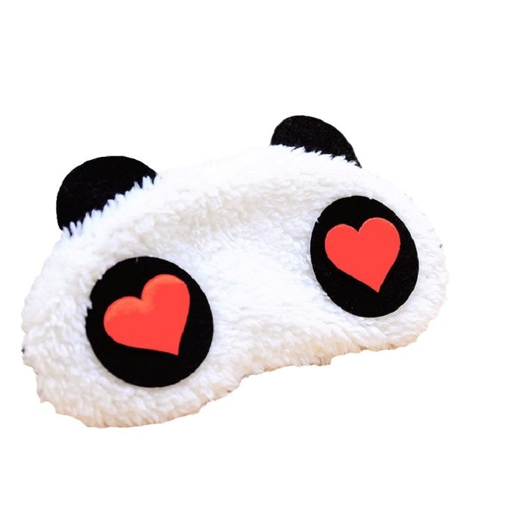 Dormir máscara de ojos creativa lindo dibujos animados suave panda máscara de ojos peluche dormir