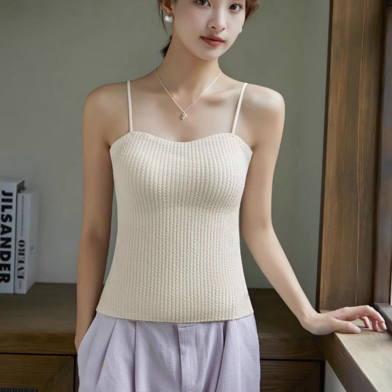 Autumn new bubble sling women's inner chest pad vest U-shaped beauty back long inner and outer wear chest pad vest