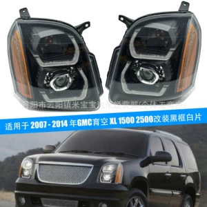 2007-2014 GMC Yukon XL 1500 2500 modifikasiya edilmiş qara çərçivə, ağ linza